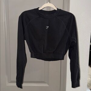 Gymshark washed black white pullover crewneck tshirt sweatshirt top S